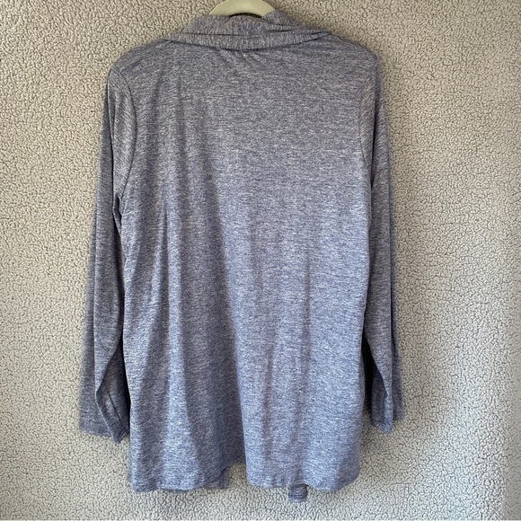 NEW Gilli Open Front Heathered Blue Cardigan Sz 1X - Picture 4 of 7